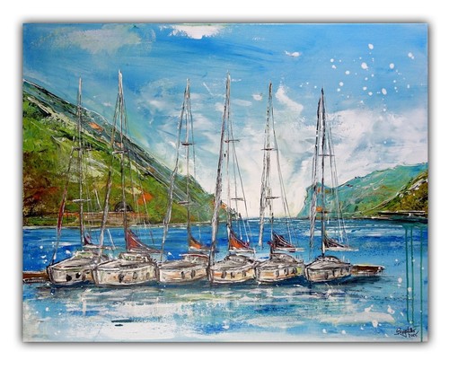 Original gardasee gemälde - gardasee,