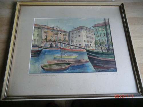 Original aquarell gardasee - original,