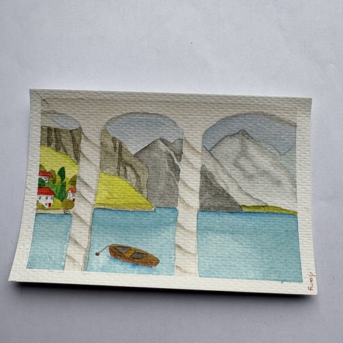 Handgemalt aquarell karte bild - aquarell,